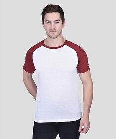PrintCultr Colorblock Men Round Neck Cotton Blend White T-Shirt