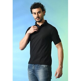 PrintCulture Solid Men Black T-Shirt