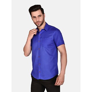 PrintCultr PLUS Plus Size Men Regular Fit Self Design Curved Collar Casual Shirt