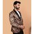 PrintCultr Printed Mandarin Festive & Wedding Men Blazer (Brown)