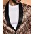 PrintCultr Printed Mandarin Festive & Wedding Men Blazer (Brown)