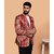 PrintCultr PrintCultr Men Printed Single Breasted Casual Blazer (Red)