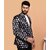 PrintCultr Printed Mandarin Festive & Wedding Men Blazer (Black)