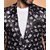 PrintCultr Printed Mandarin Festive & Wedding Men Blazer (Black)