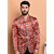 PrintCultr Printed Mandarin Festive & Wedding Men Blazer (Red)