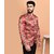 PrintCultr Printed Mandarin Festive & Wedding Men Blazer (Red)