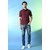 PRINTCULTR Men Solid Polo Neck Polyester Maroon T-Shirt
