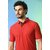 PrintCultr Solid Men Polo Neck Cotton Blend Red T-Shirt