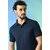 PrintCultr Solid Men Polo Neck Polyester Blue T-Shirt