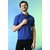PrintCultr Solid Men Polo Neck Polyester Blue T-Shirt
