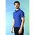 PrintCultr Solid Men Polo Neck Polyester Blue T-Shirt