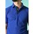 PrintCultr Solid Men Polo Neck Polyester Blue T-Shirt