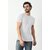 Printcultr Mens White Solid Cotton Blend Round Neck T-Shirt