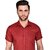 PrintCulture Men Solid Formal Maroon Shirt