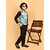PrintCulture Boys Printed Nehru Jacket (Blue)