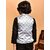 PrintCulture Boys Printed Nehru Jacket (Silver)