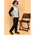 PrintCulture Boys Printed Nehru Jacket (Silver)