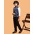 PrintCulture Boys Printed Nehru Jacket (Navy Blue)