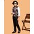 PrintCulture Boys Printed Nehru Jacket (Brown)