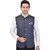 PrintCulture Men Solid Grey Cotton Blend Nehru Jacket
