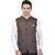 PrintCulture Men Solid Brown Cotton Blend Nehru Jacket