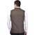 PrintCulture Men Solid Brown Cotton Blend Nehru Jacket