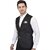 PrintCulture Men Solid Black Cotton Blend Nehru Jacket