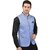 PrintCulture Men Self Design Blue Cotton Blend Nehru Jacket