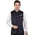 PrintCulture Men Solid Blue Cotton Blend Nehru Jacket