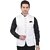 PrintCulture Men Solid White Cotton Blend Nehru Jacket