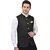 PrintCulture Men Solid Black Cotton Blend Nehru Jacket