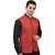 PrintCulture Men Solid Red Cotton Blend Nehru Jacket