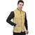 PrintCulture Men Self Design Yellow Cotton Blend Nehru Jacket