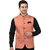 PrintCulture Men Self Design Beige Cotton Blend Nehru Jacket