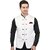 PrintCulture Men Solid White Cotton Blend Nehru Jacket