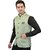 PrintCulture Men Solid Green Cotton Blend Nehru Jacket