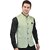 PrintCulture Men Solid Green Cotton Blend Nehru Jacket