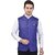 PrintCulture Men Self Design Blue Cotton Blend Nehru Jacket