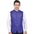 PrintCulture Men Self Design Blue Cotton Blend Nehru Jacket