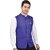 PrintCulture Men Self Design Blue Cotton Blend Nehru Jacket