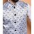 PrintCulture Men Printed Silver Cotton Blend Nehru Jacket