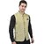 PrintCulture Men Solid Green Cotton Blend Nehru Jacket
