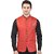 PrintCulture Men Solid Red Cotton Blend Nehru Jacket