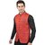 PrintCulture Men Solid Red Cotton Blend Nehru Jacket