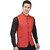 PrintCulture Men Solid Red Cotton Blend Nehru Jacket