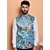 PrintCulture Men Printed Blue Cotton Blend Nehru Jacket