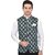 PrintCulture Men Printed Black Cotton Blend Nehru Jacket