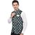 PrintCulture Men Printed Black Cotton Blend Nehru Jacket