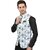 PrintCulture Men Floral Blue Cotton Blend Nehru Jacket