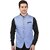 PrintCulture Men Solid Blue Cotton Blend Nehru Jacket
